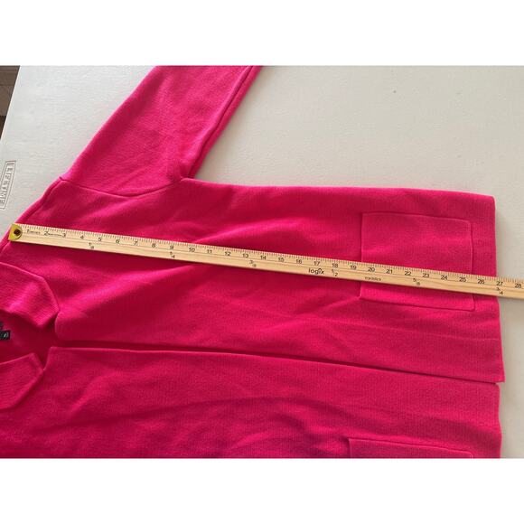Talbots Petite Women's Size Medium Pink Knit Notch Collar Heavy Cardigan Jacket - Picture 6 of 10